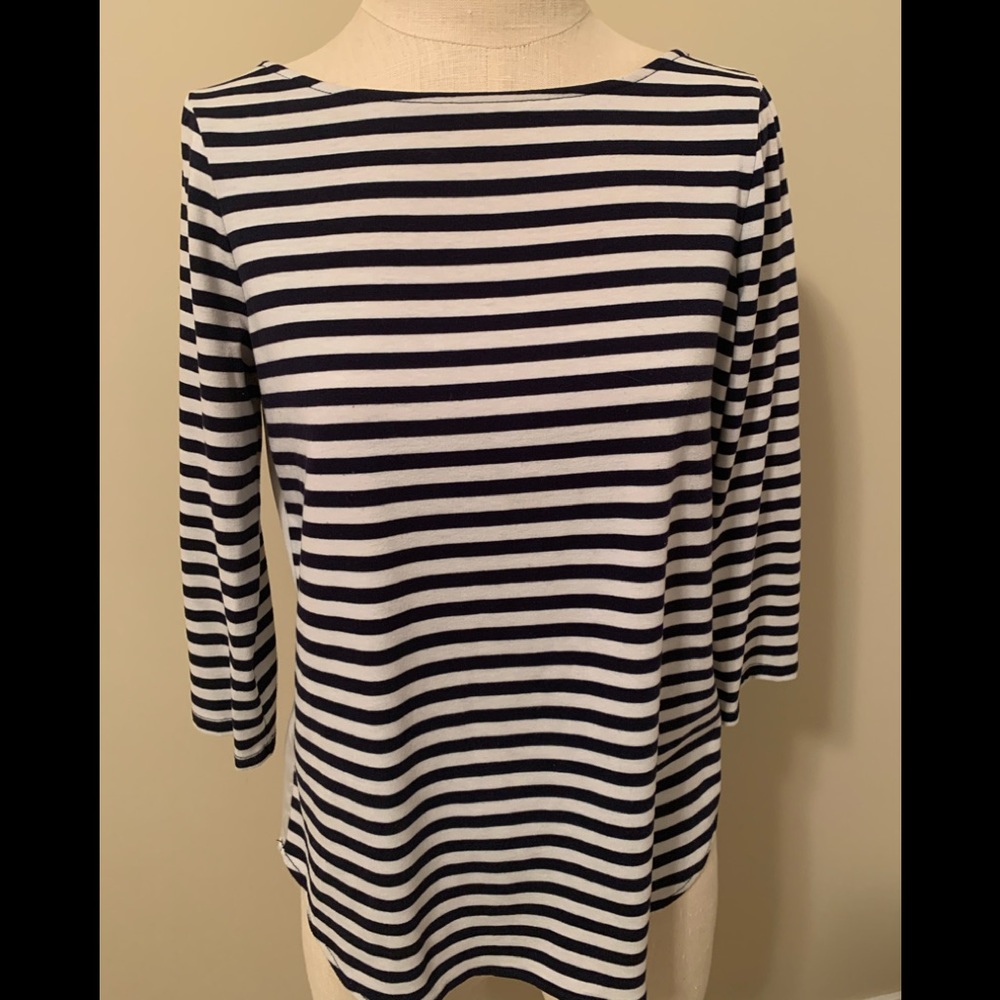The Limited navy and white top